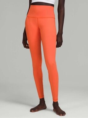 Lululemon Athletica Wunder Under High Rise Tights, 28” Warm Coral